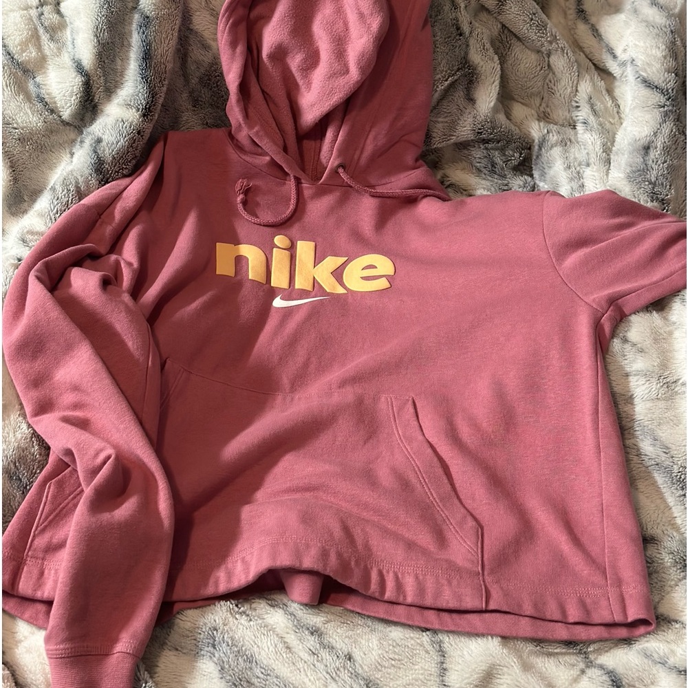 Small Pinkish Nike cropped hoodie